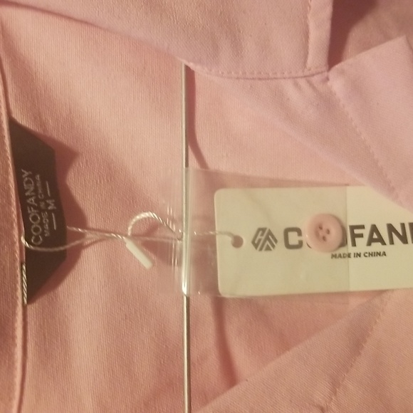 Coofandy Mens Linen Blend Casual Pink Shirt NWT Sz.M - Picture 4 of 8
